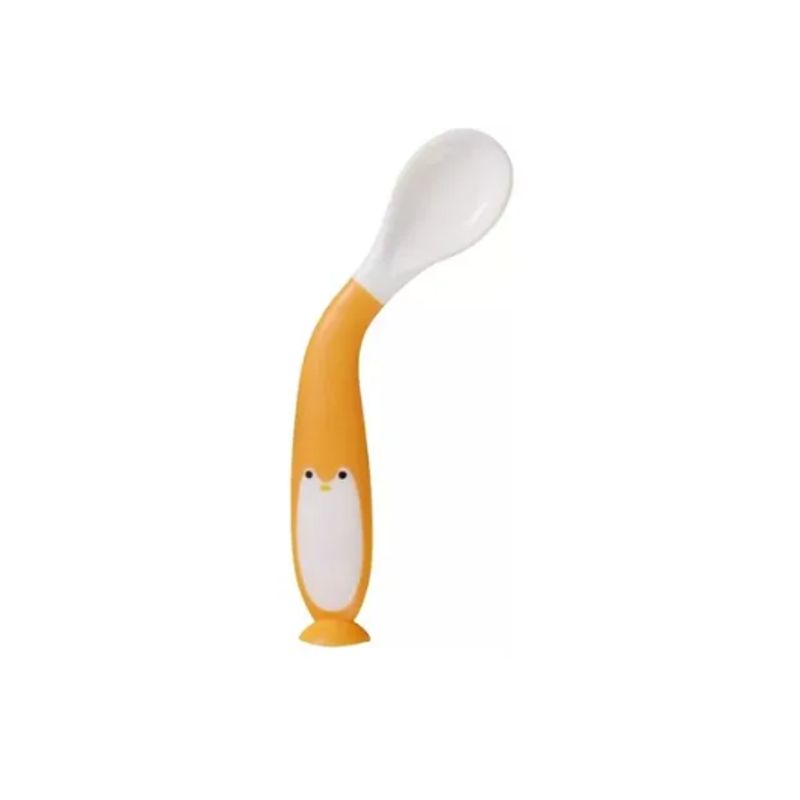 GENERICO - Set Cuchara Y Tenedor Silicona Flexible Para Bebe Pingüino