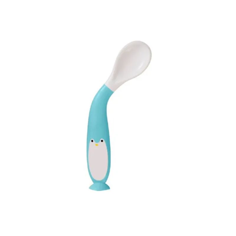 GENERICO - Set Cuchara Y Tenedor Silicona Flexible Para Bebe Pingüino
