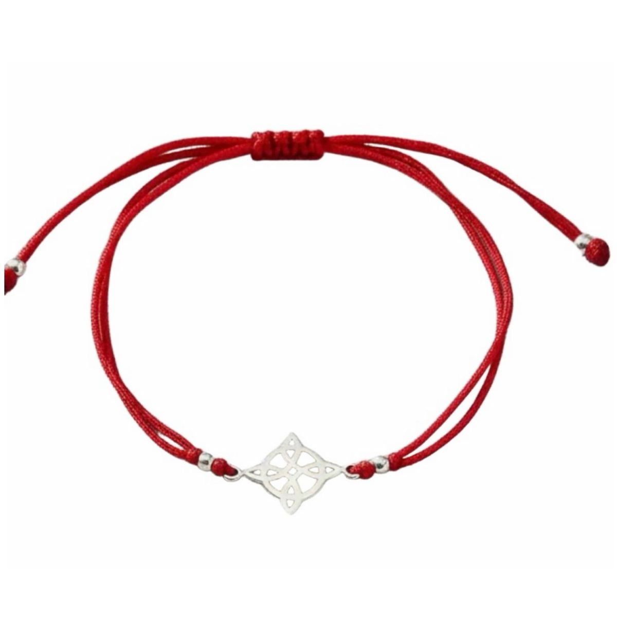 GENERICO - Hilo Rojo Nudo De Brujas Plata Protección Amuleto Regalo