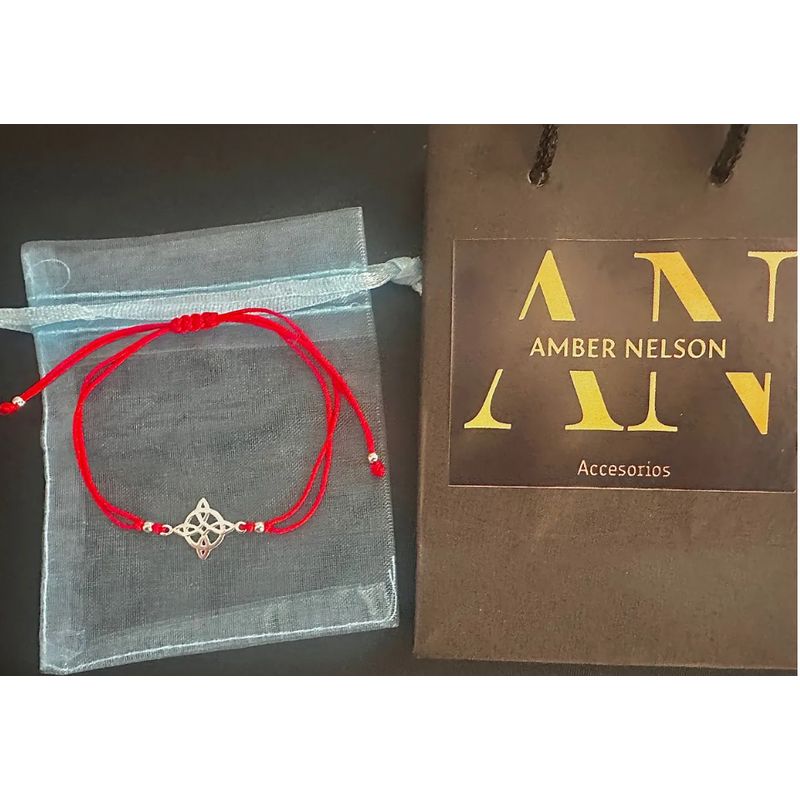 GENERICO - Hilo Rojo Nudo De Brujas Plata Protección Amuleto Regalo