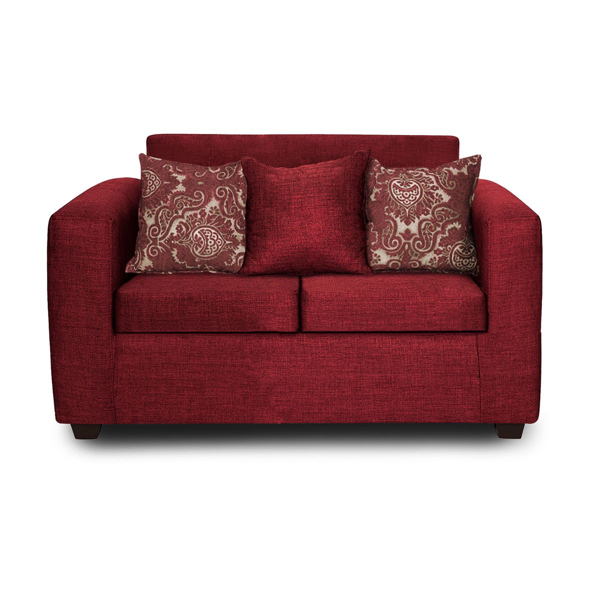ADONIS LEUDH - Sofá 2 Personas Ezeiza Tela Lisa Burdeo