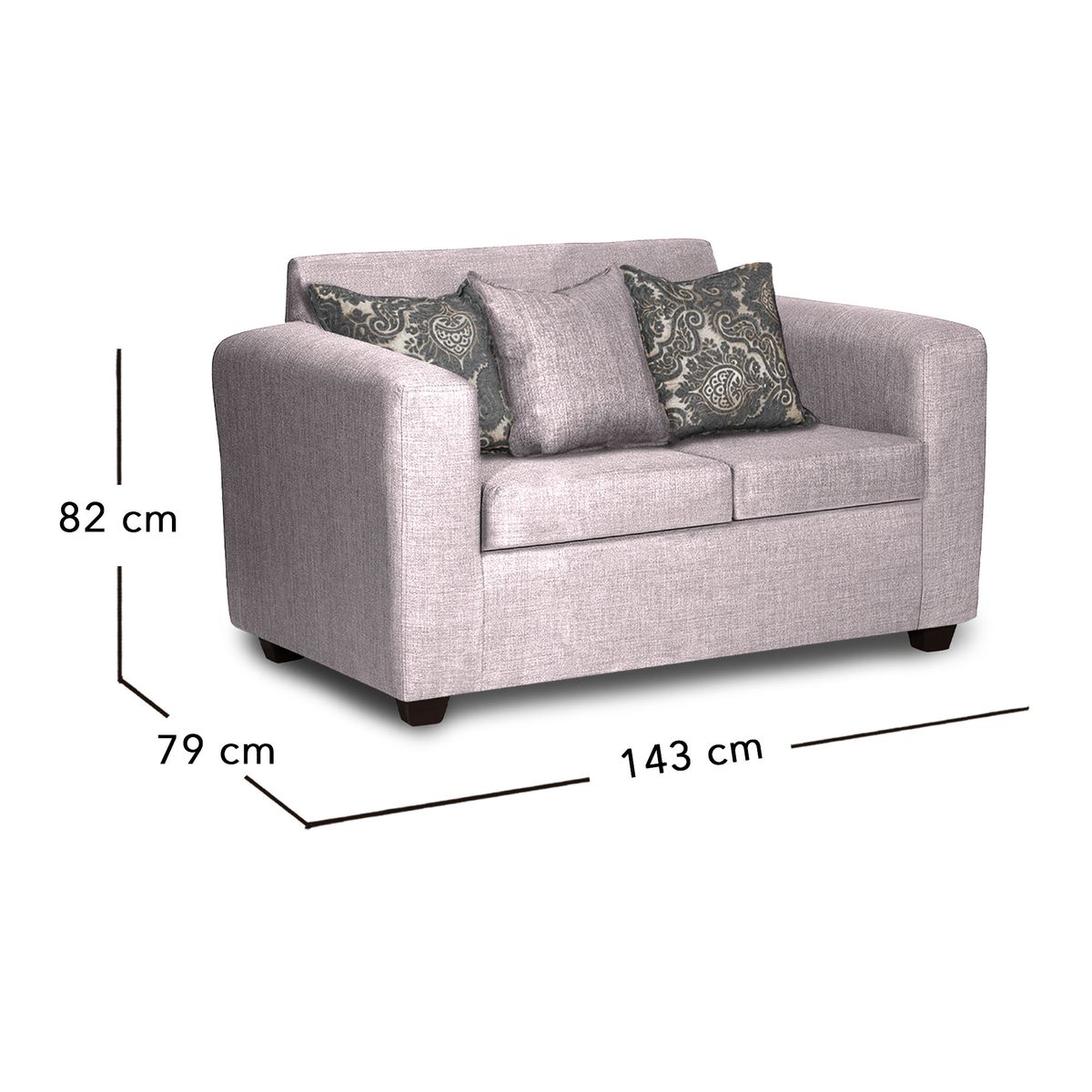 ADONIS LEUDH - Sofá 2 Personas Ezeiza Tela Lisa Crudo