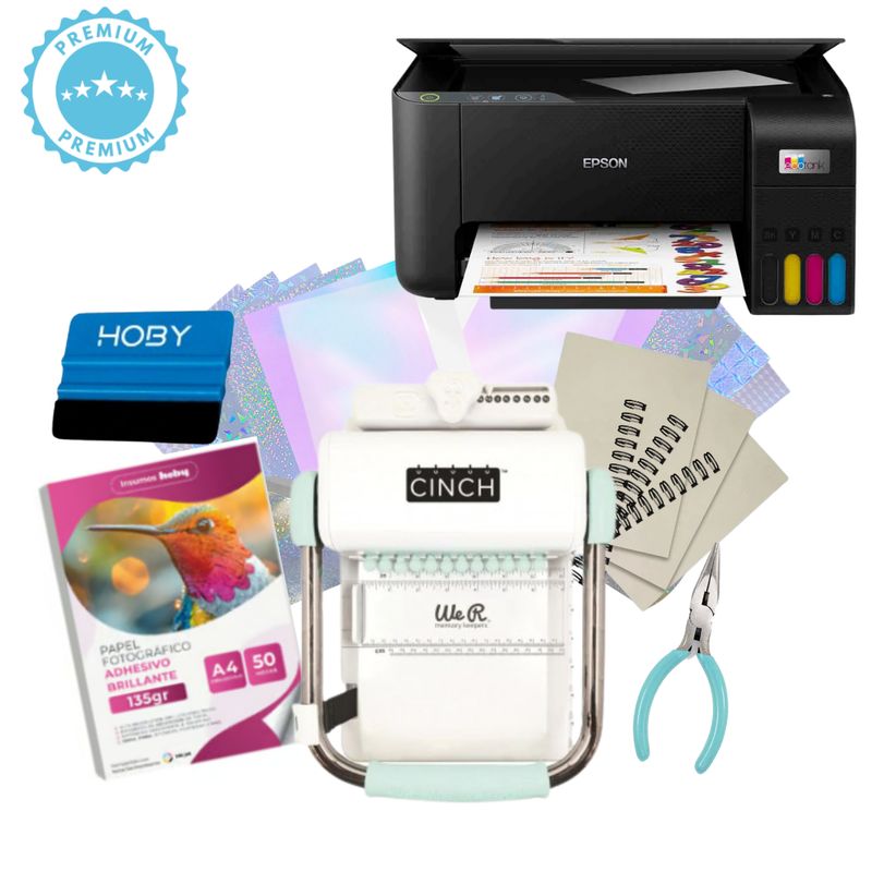 AMERICAN CRAFTS - Encuadernadora Cinch menta kit + impresora L3210 K219