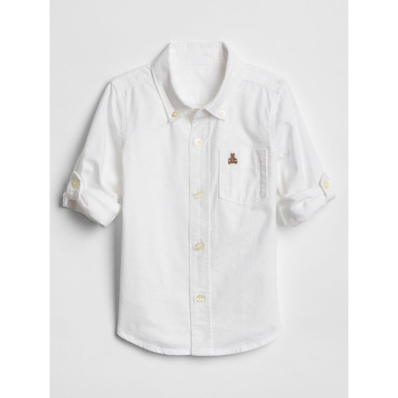 GAP - Camisa Oxford Manga Larga Blanco GAP