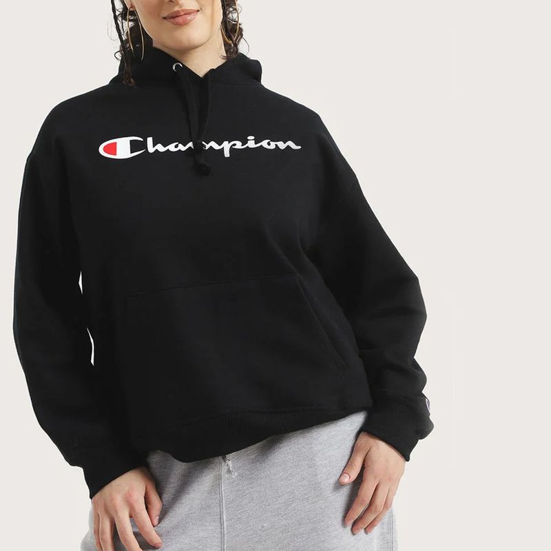 CHAMPION - Poleron Mujer Hoodie Champion Negro
