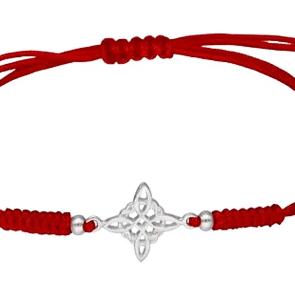 GENERICO - Pulsera Hilo Rojo Nudo De Brujas Plata Protección Mujer