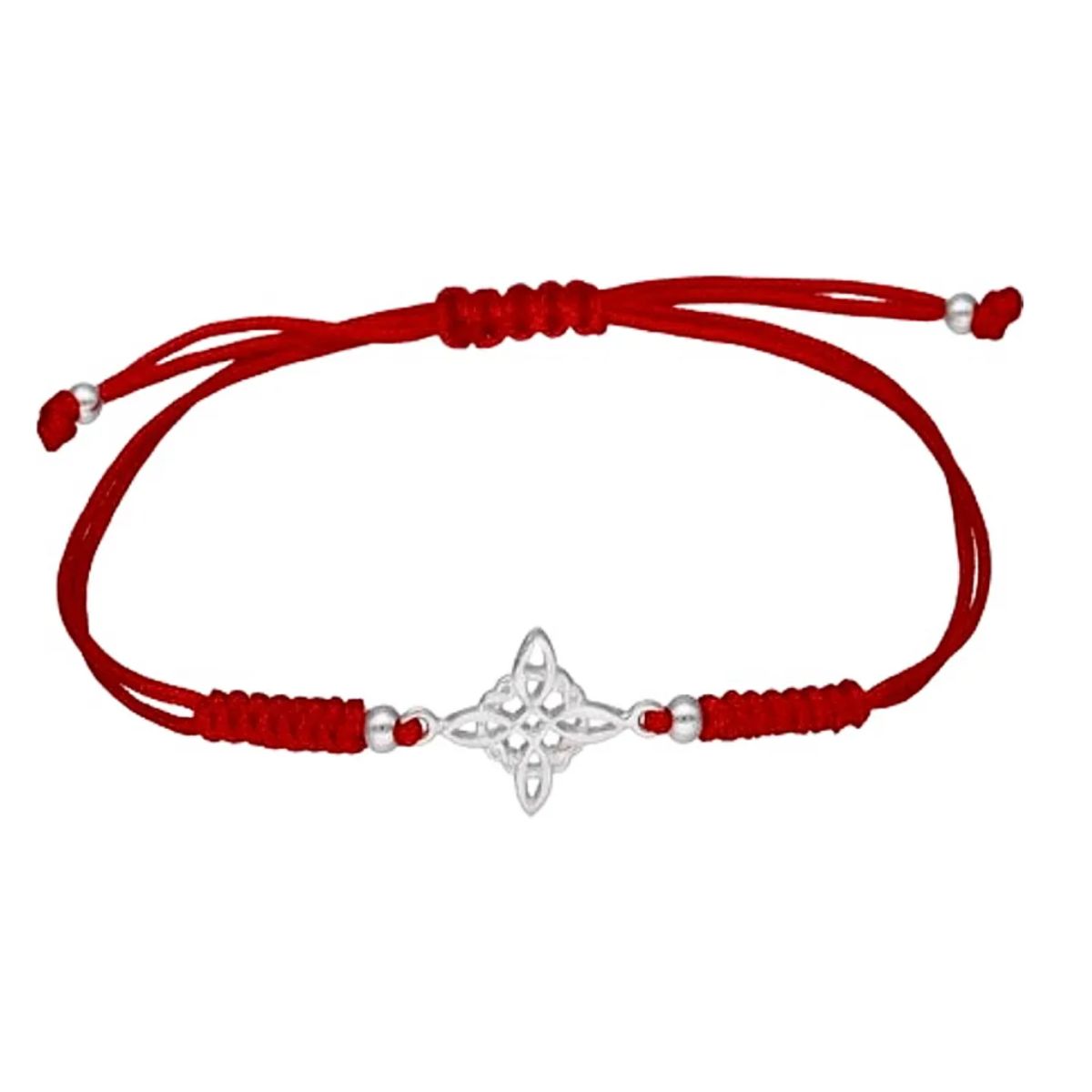 GENERICO - Pulsera Hilo Rojo Nudo De Brujas Plata Protección Mujer