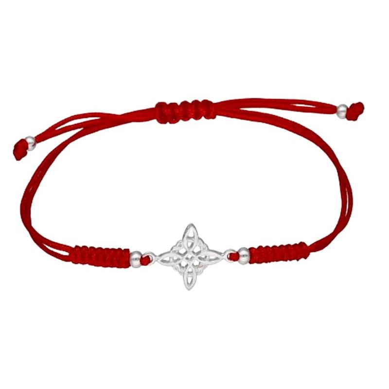 GENERICO - Pulsera Hilo Rojo Nudo De Brujas Plata Protección Mujer