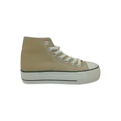 HERIEL - Zapatilla Beige Caña Mujer.
