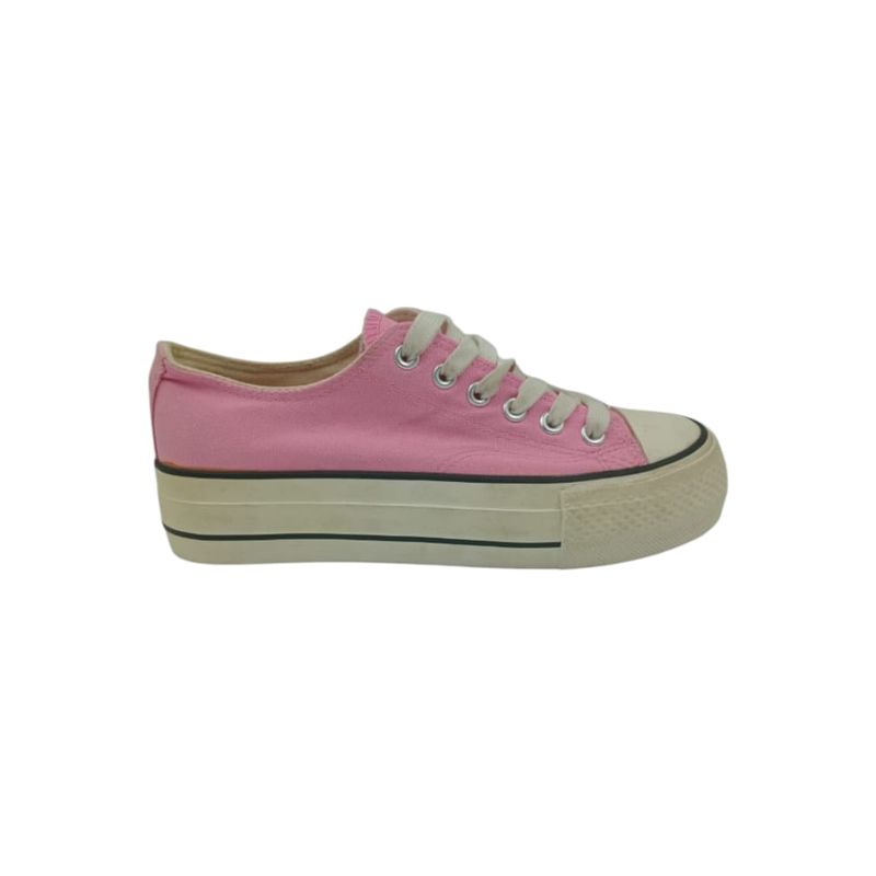 HERIEL - Zapatilla Rosa Textil Plataforma