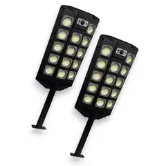 GENERICO - Pack X2 Foco Led Solar Con Sensor Movimiento Y Control 600w