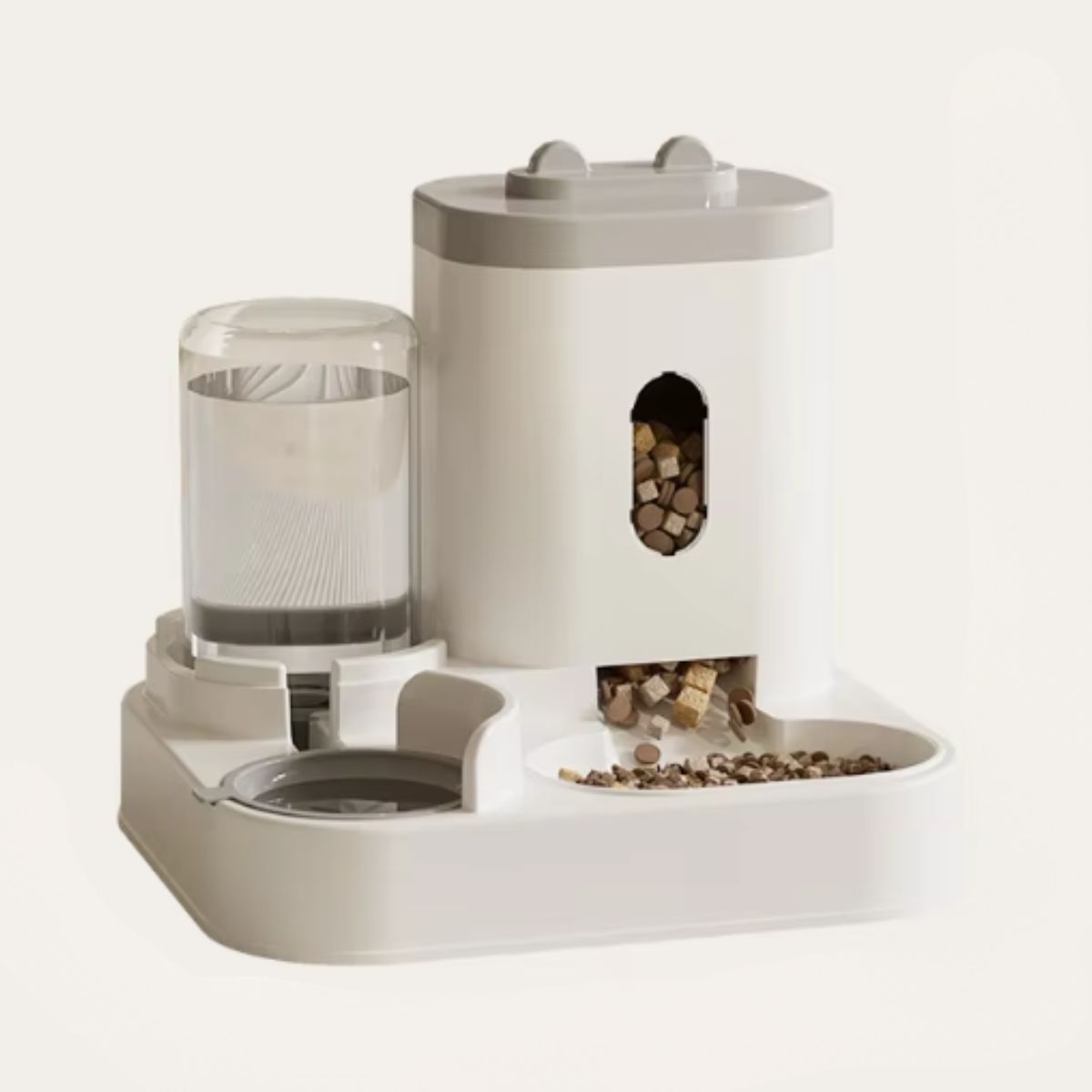 GENERICO - Dispensador Automático De Comida Y Agua Para Mascotas 2en1 Gris