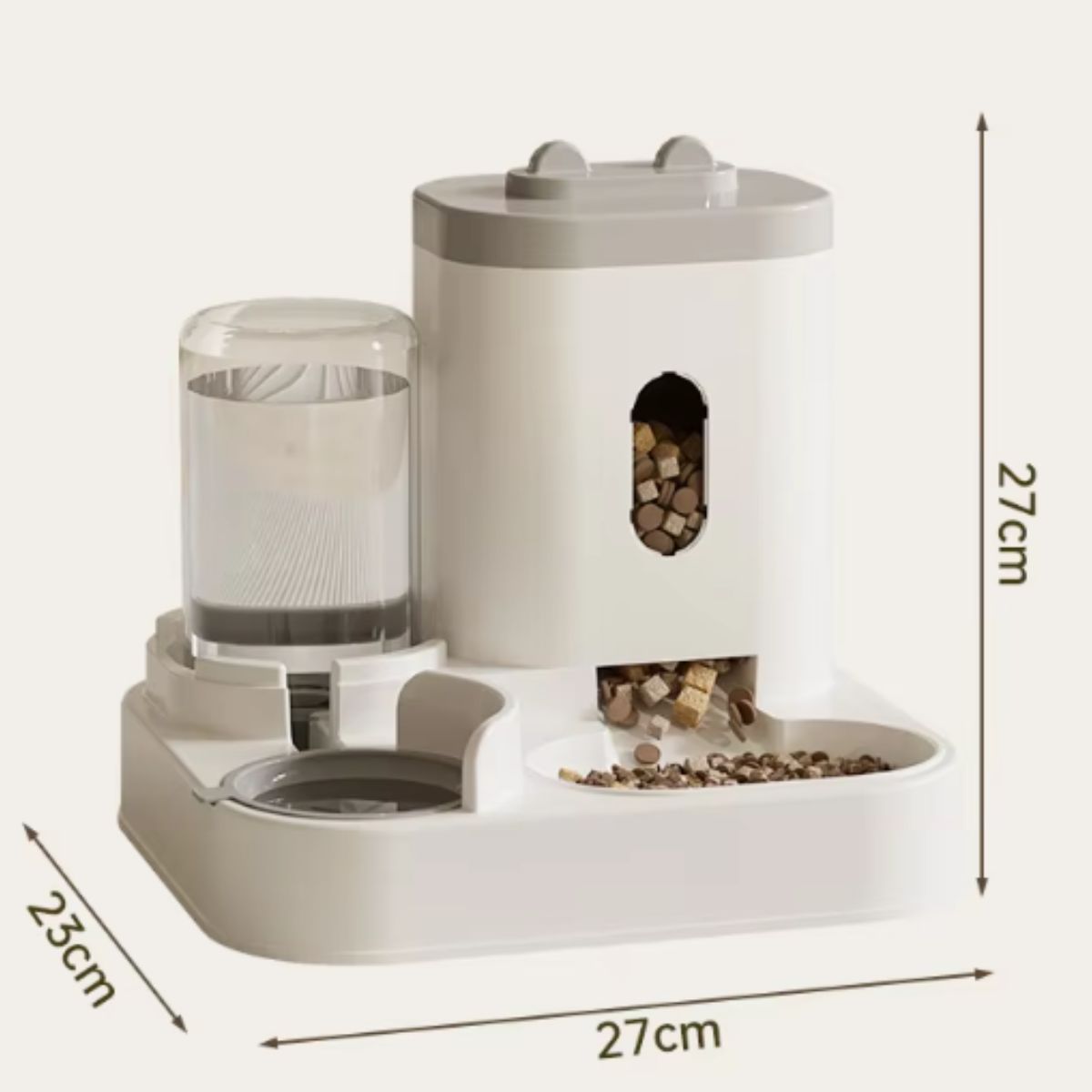 GENERICO - Dispensador Automático De Comida Y Agua Para Mascotas 2en1 Gris