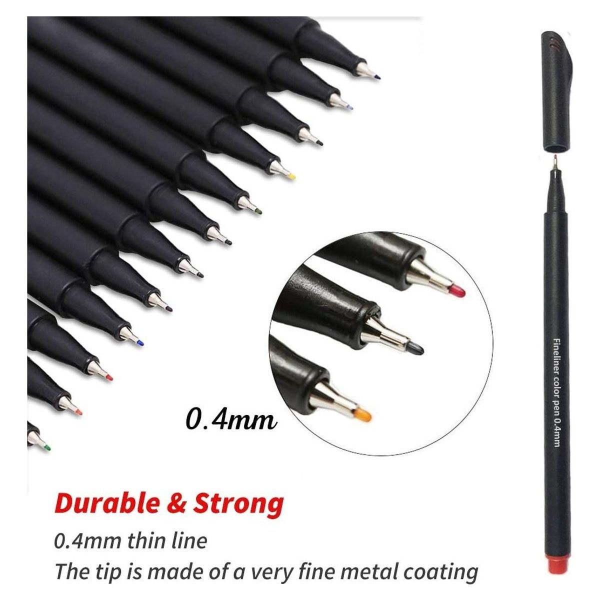 GENERICO - Lápices Fineliner de 100 Colores con Punta Fina 04mm