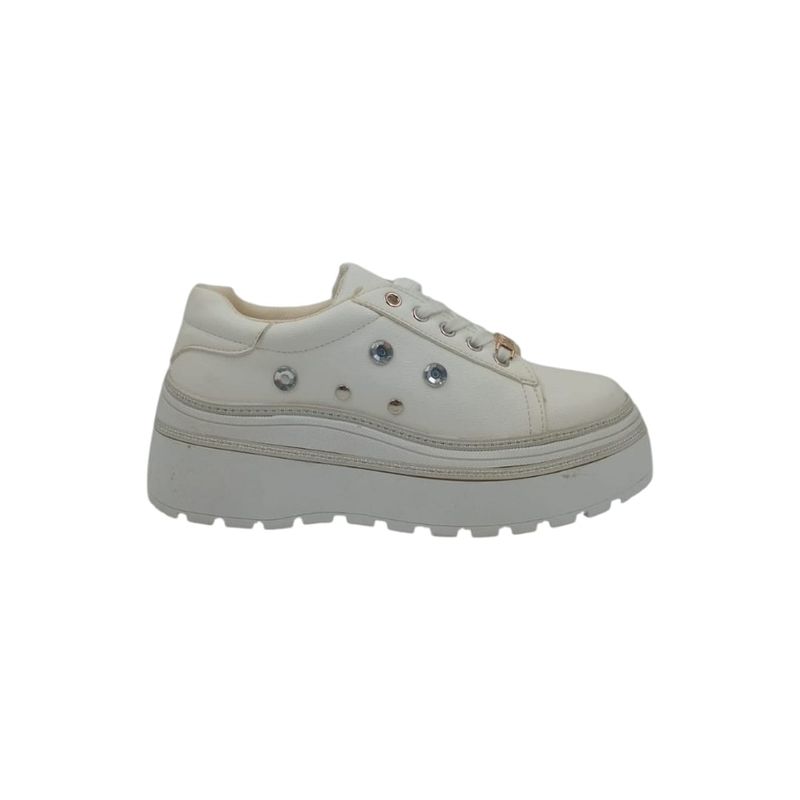 HERIEL - Zapatilla Blanca Plataforma Mujer