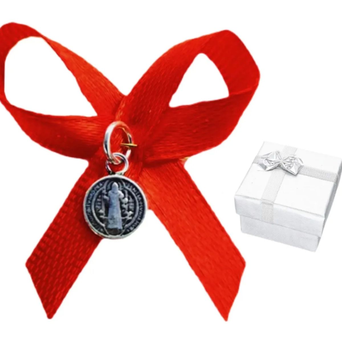 GENERICO - Cinta Roja Prendedor Bebe San Benito Protector Plata