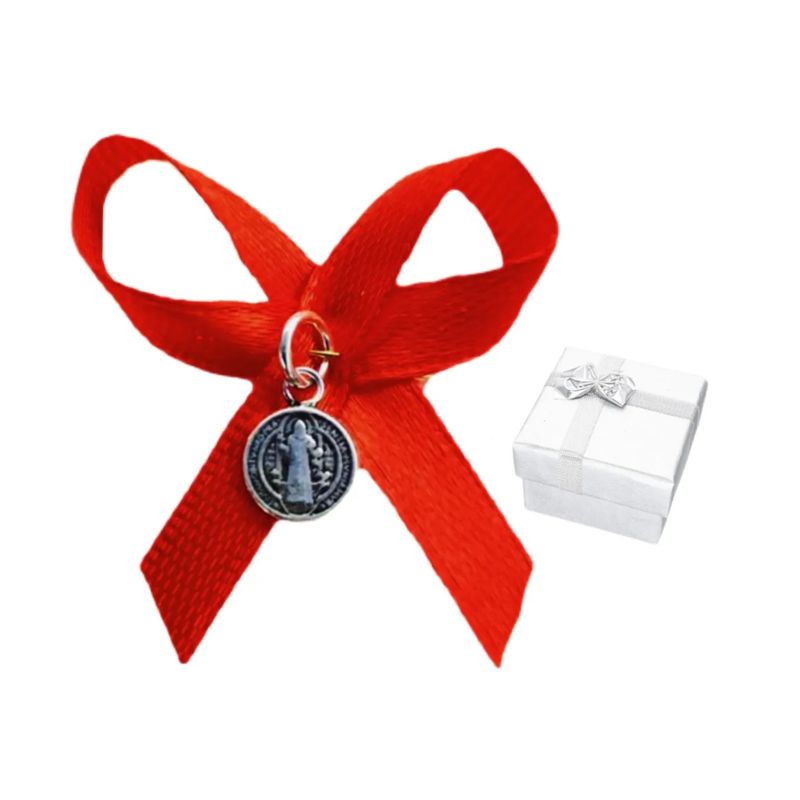 GENERICO - Cinta Roja Prendedor Bebe San Benito Protector Plata