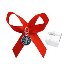 GENERICO - Cinta Roja Prendedor Bebe San Benito Protector Plata