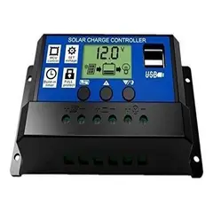 GENERICO - Regulador de Carga Solar Digital 12V 24V 50A con USB