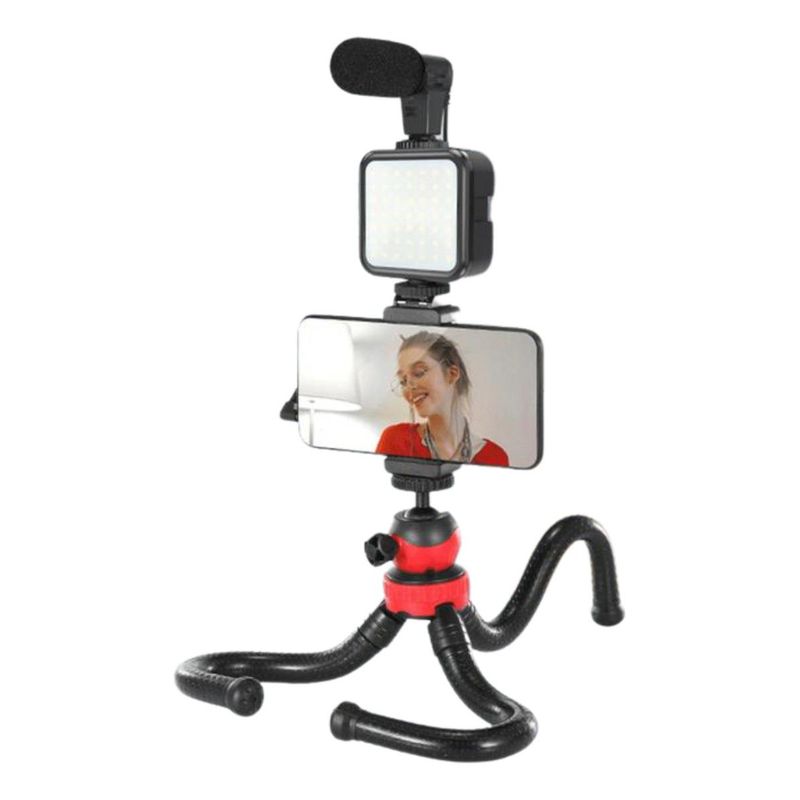 GENERICO - Kit Completo de Video Vlogging con Trípode y Micrófono