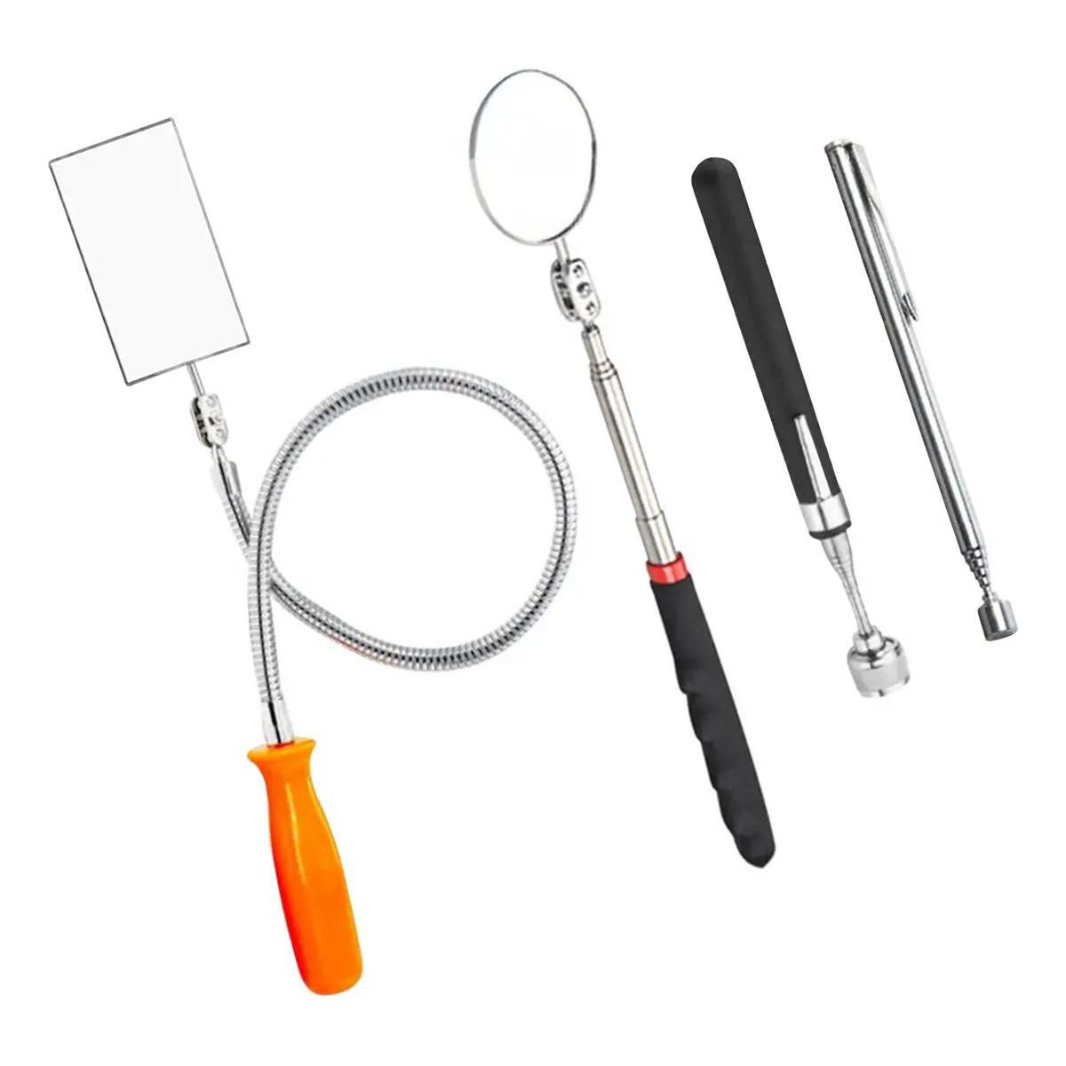 GENERICO - Set de Inspección Automotriz con Espejo y Imán 4 Pzs