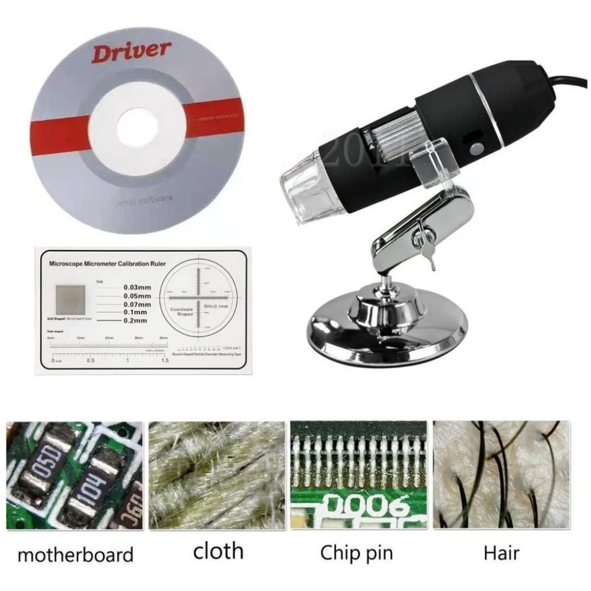 GENERICO - Microscopio Digital USB 1000x con Iluminación LED