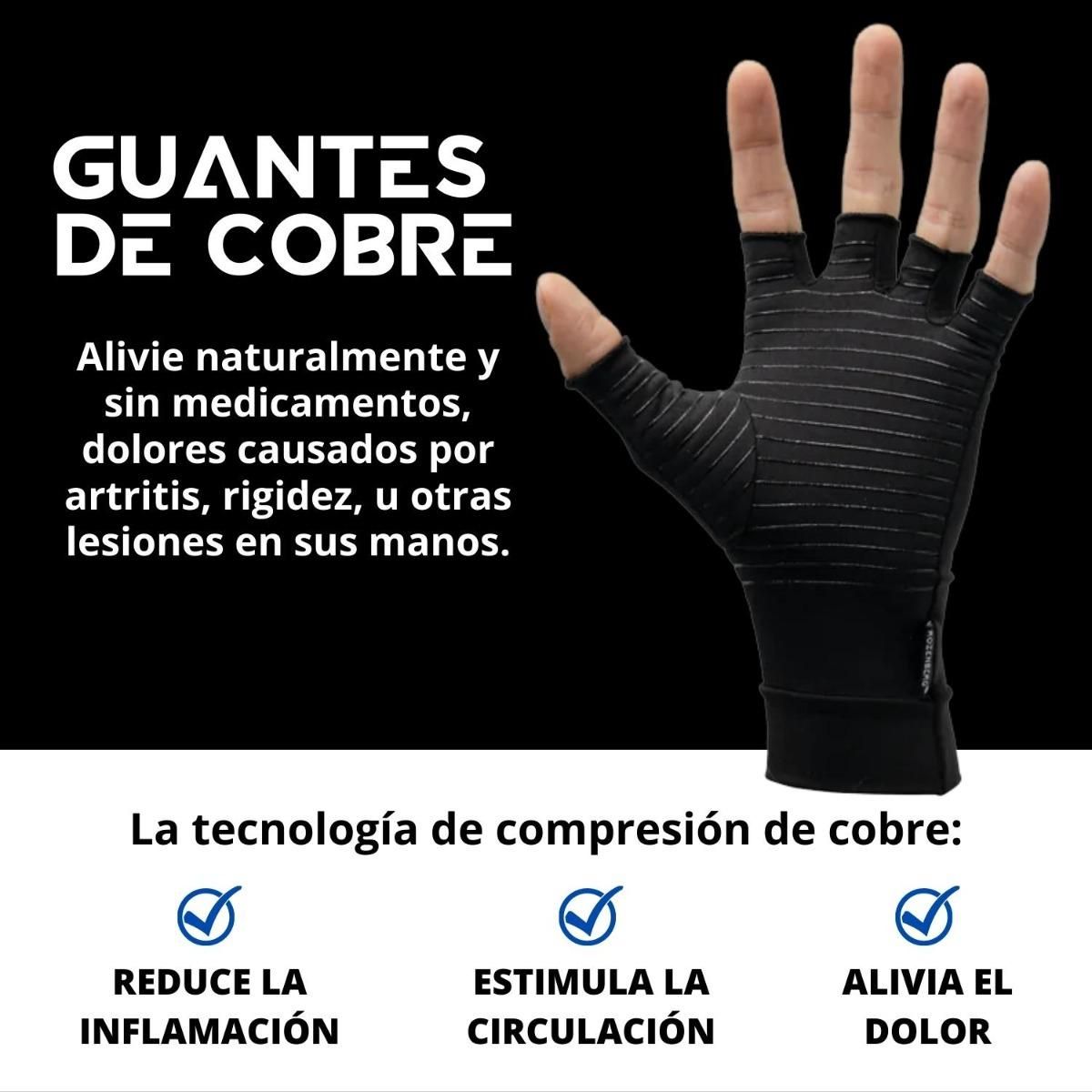 GENERICO - Guantes de Compresión con Fibra de Cobre para Artritis