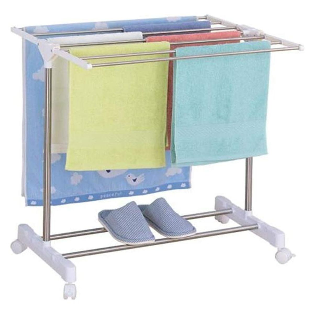 GENERICO - Tendedero Plegable con Ruedas Ideal para Ropa y Sábanas