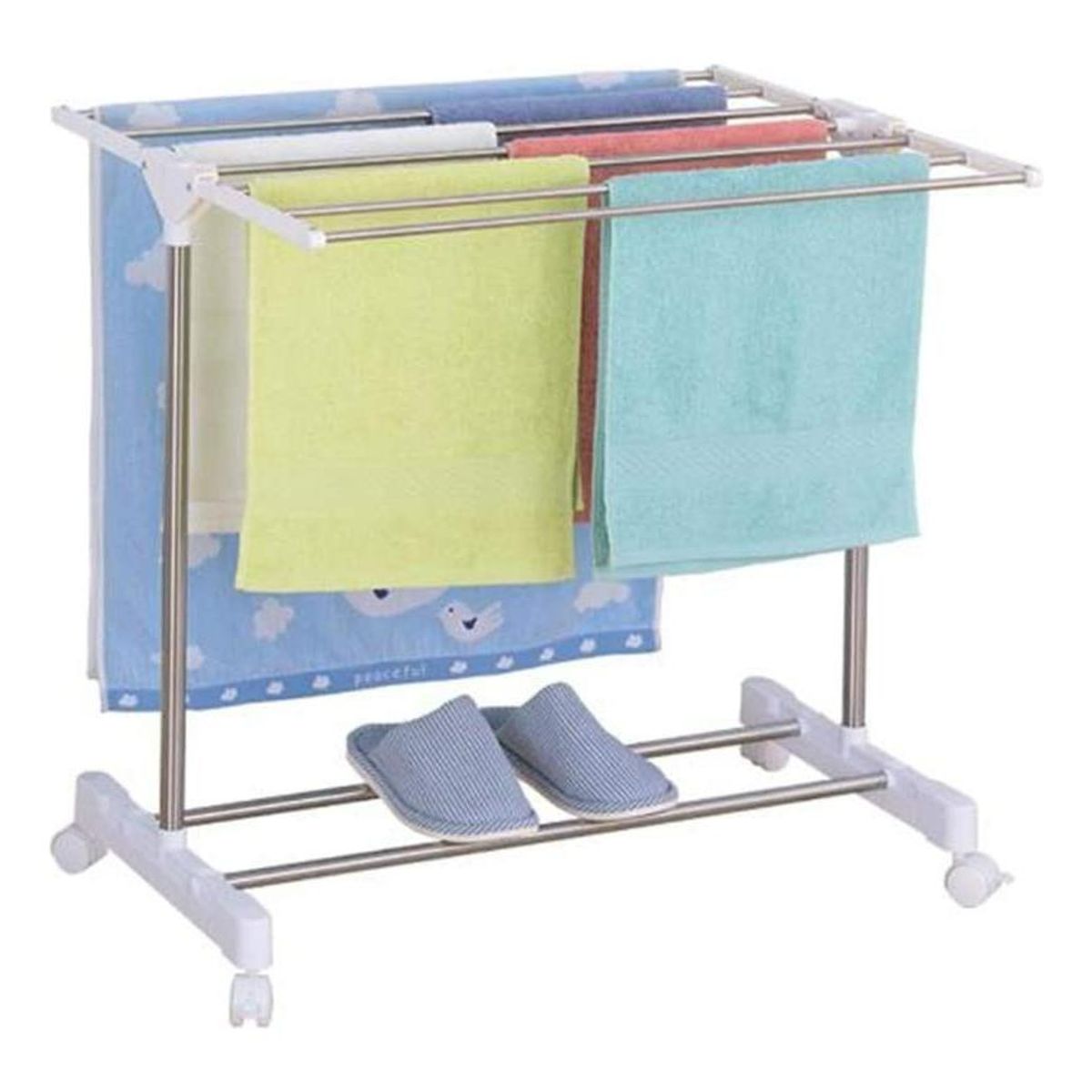 GENERICO - Tendedero Plegable con Ruedas Ideal para Ropa y Sábanas