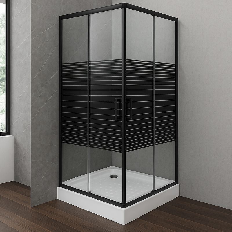 JOYTEK - Shower Recto Strava Negro 90x90cm
