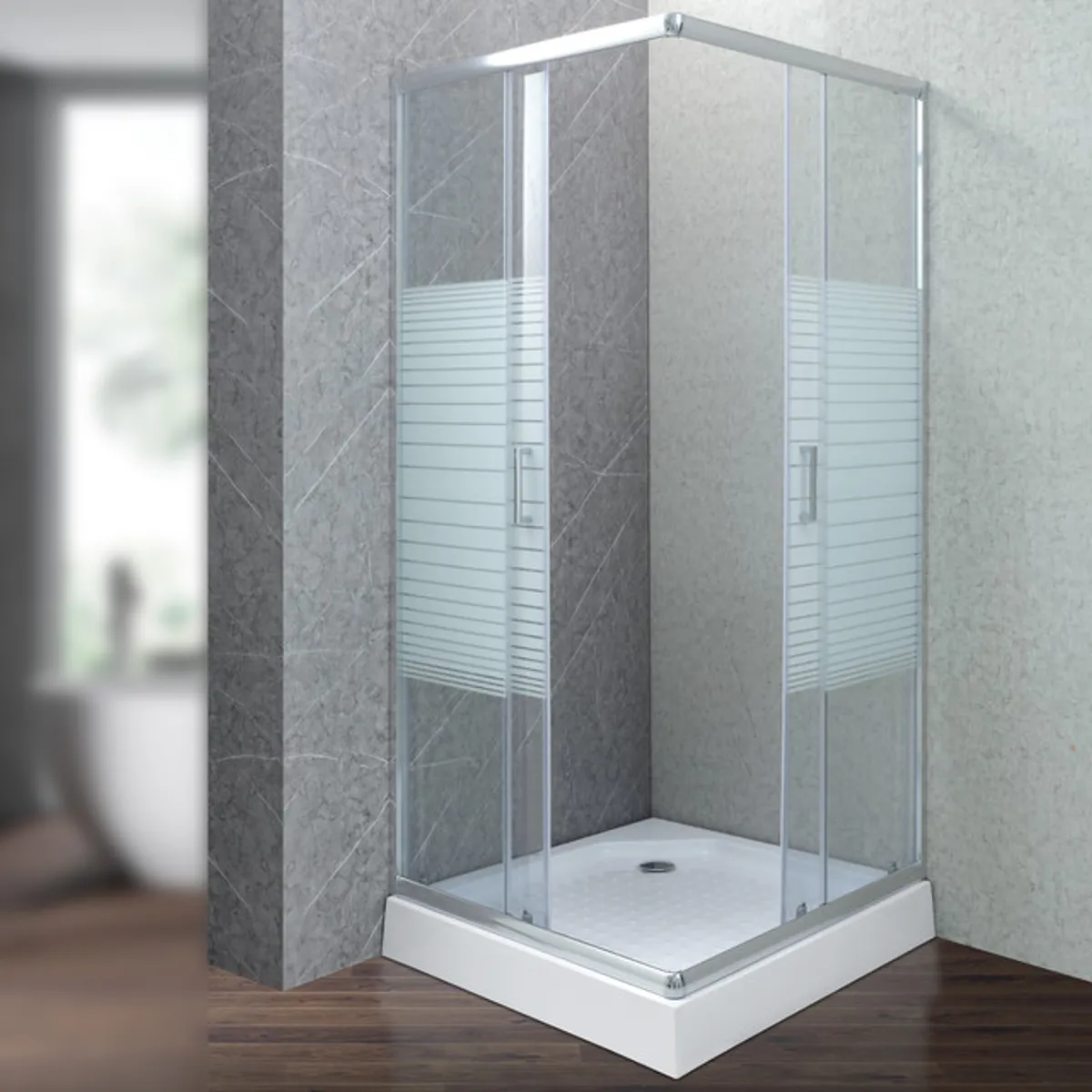 JOYTEK - Shower Recto Strava Blanco 70x70x198cm Incluye Receptáculo