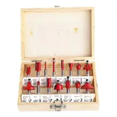 GENERICO - Juego de Brocas de Router para Madera - 15 Piezas de 635mm