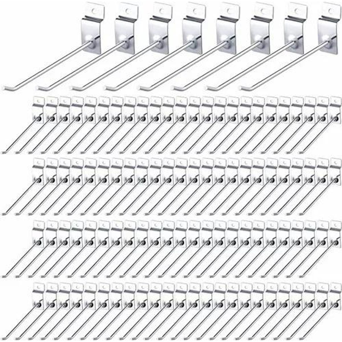 GENERICO - Pack de 100 Ganchos Ménsula para Panel Ranurado 15 cm
