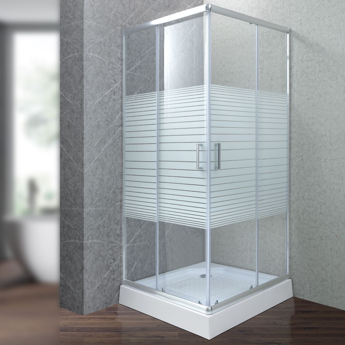 JOYTEK - Shower Recto Strava Blanco 70x70x198cm Incluye Receptáculo