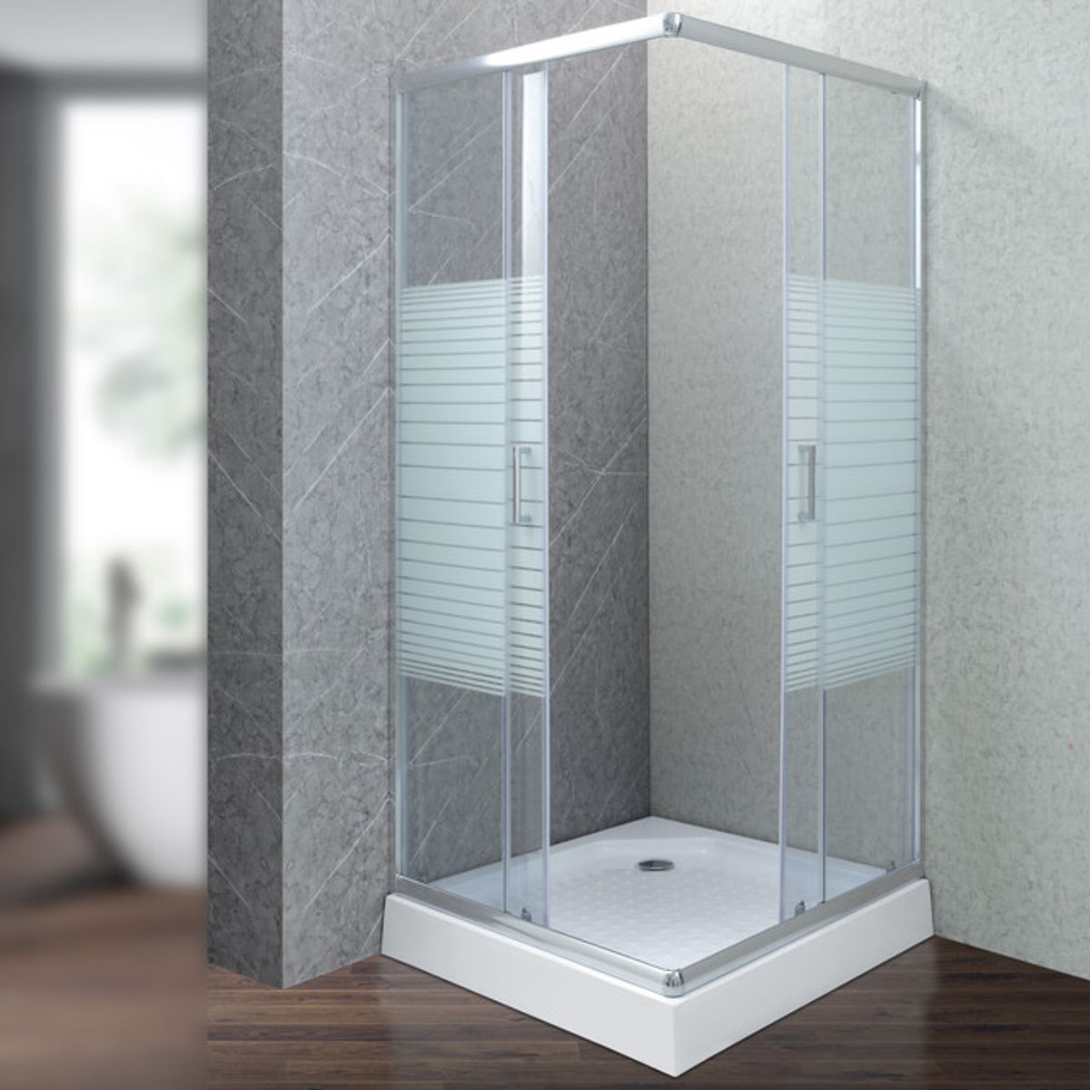 JOYTEK - Shower Recto Strava Blanco 70x70x198cm Incluye Receptáculo