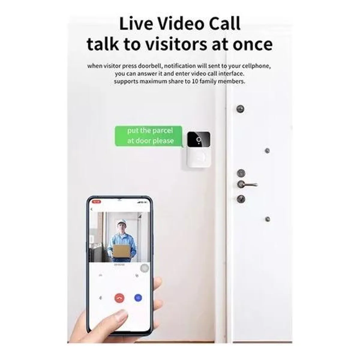 GENERICO - Timbre Inteligente con Cámara WiFi y Detección de Movimiento