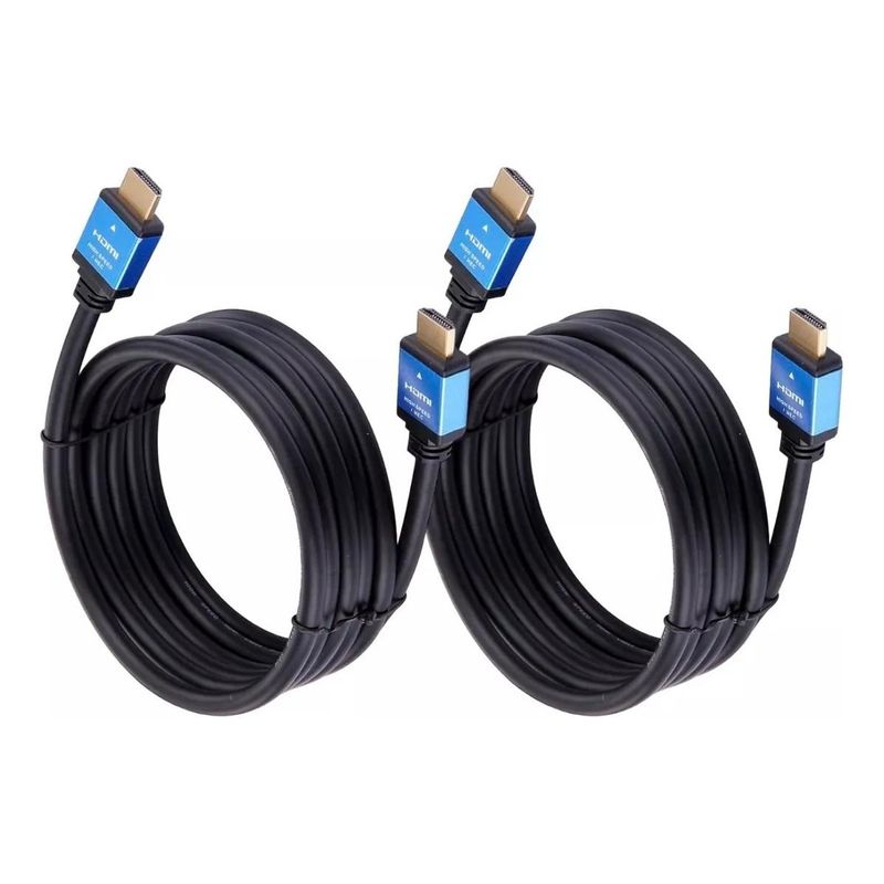 GENERICO - Pack de 2 Cables HDMI 4K UHD V20 de 5 Metros Alta Velocidad