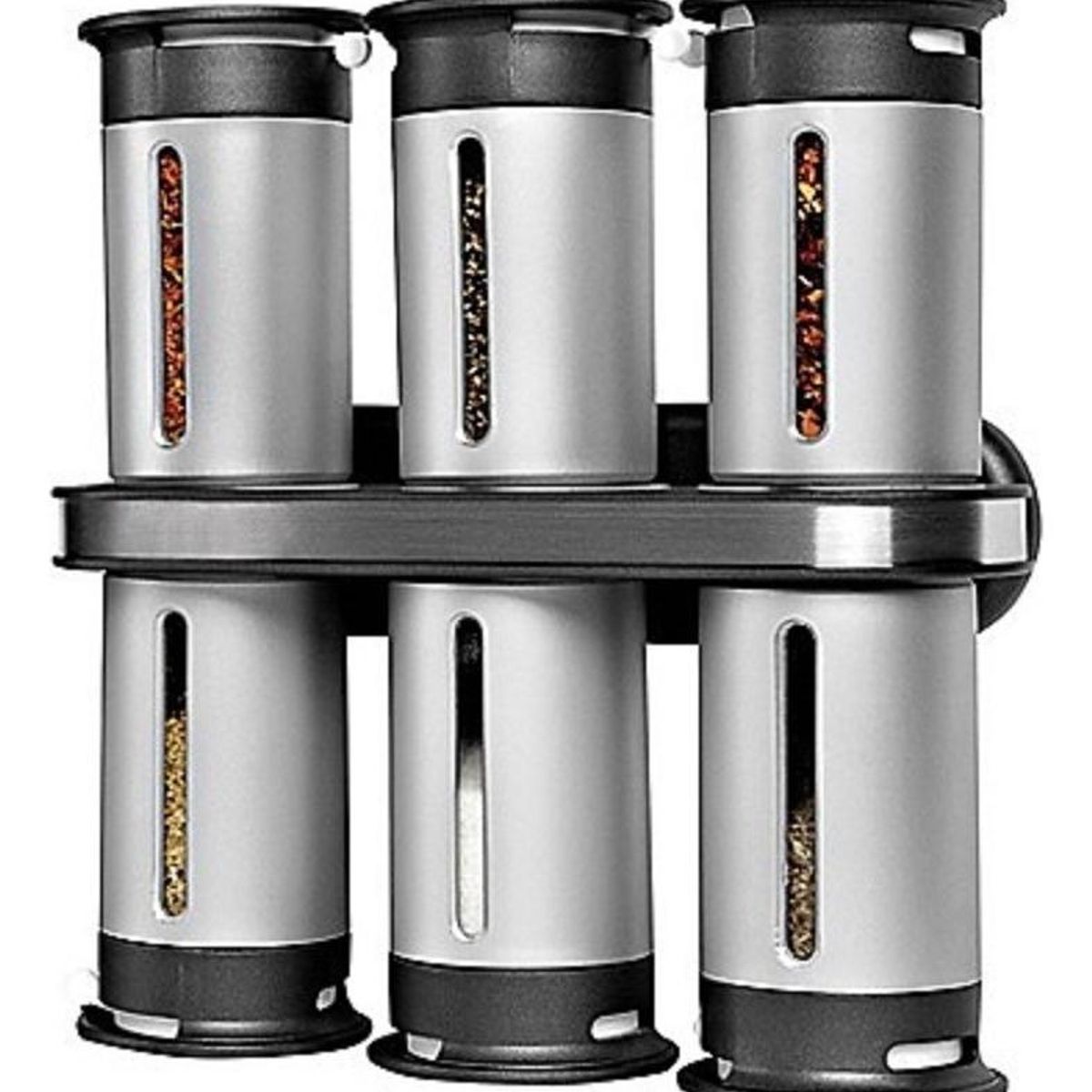 GENERICO - Especiero Modular Magnético de Pared con 6 Frascos