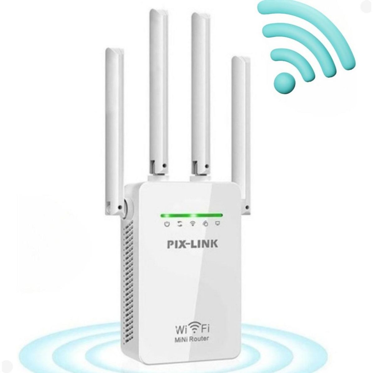 GENERICO - Repetidor WiFi Access Point con 4 Antenas 3000 Mbps Blanco
