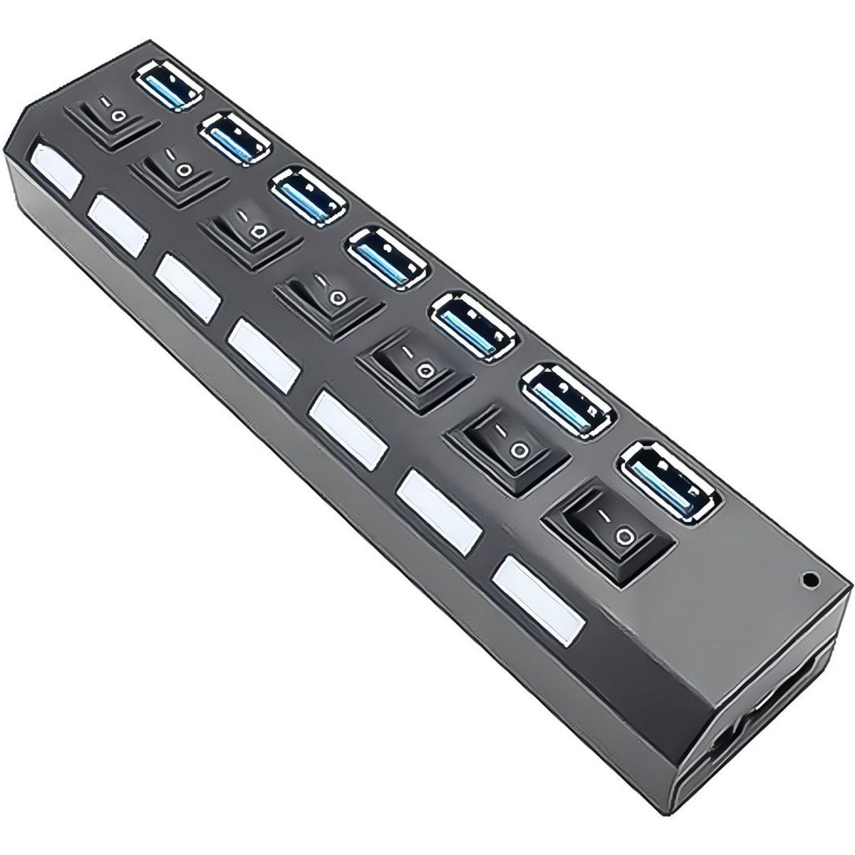 GENERICO - Hub USB 30 de 7 Puertos con Indicador LED y Alta Velocidad