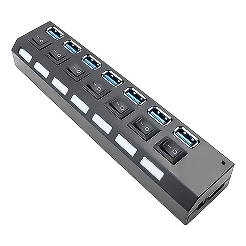 GENERICO - Hub USB 30 de 7 Puertos con Indicador LED y Alta Velocidad