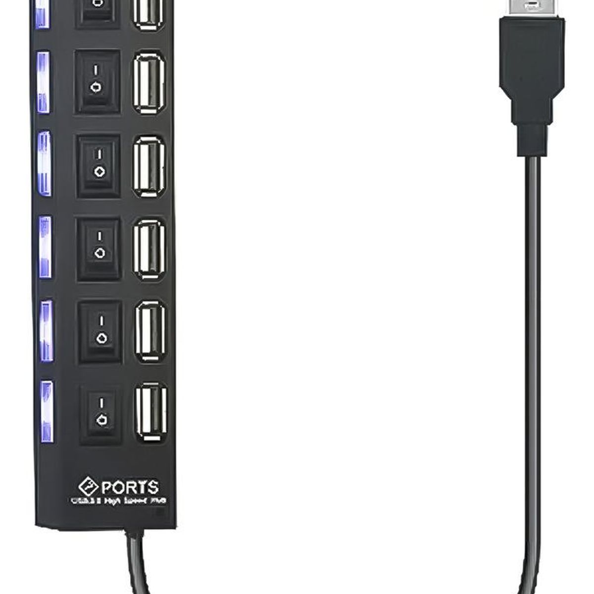 GENERICO - Hub USB 30 de 7 Puertos con Indicador LED y Alta Velocidad