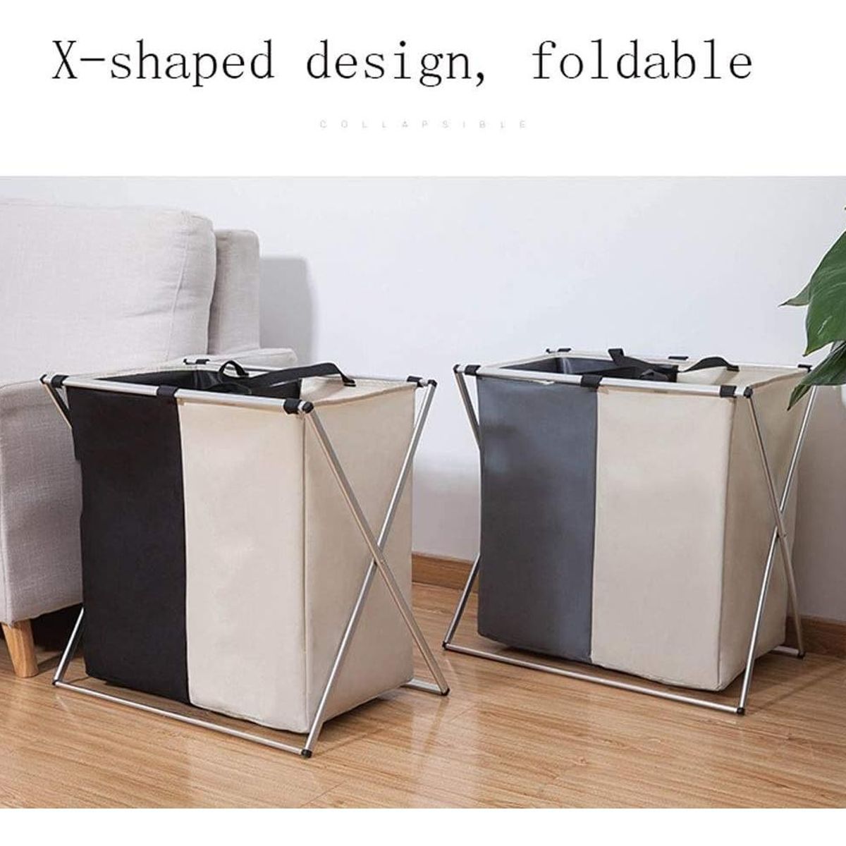 GENERICO - Canasto Plegable para Ropa Sucia con Separación Doble