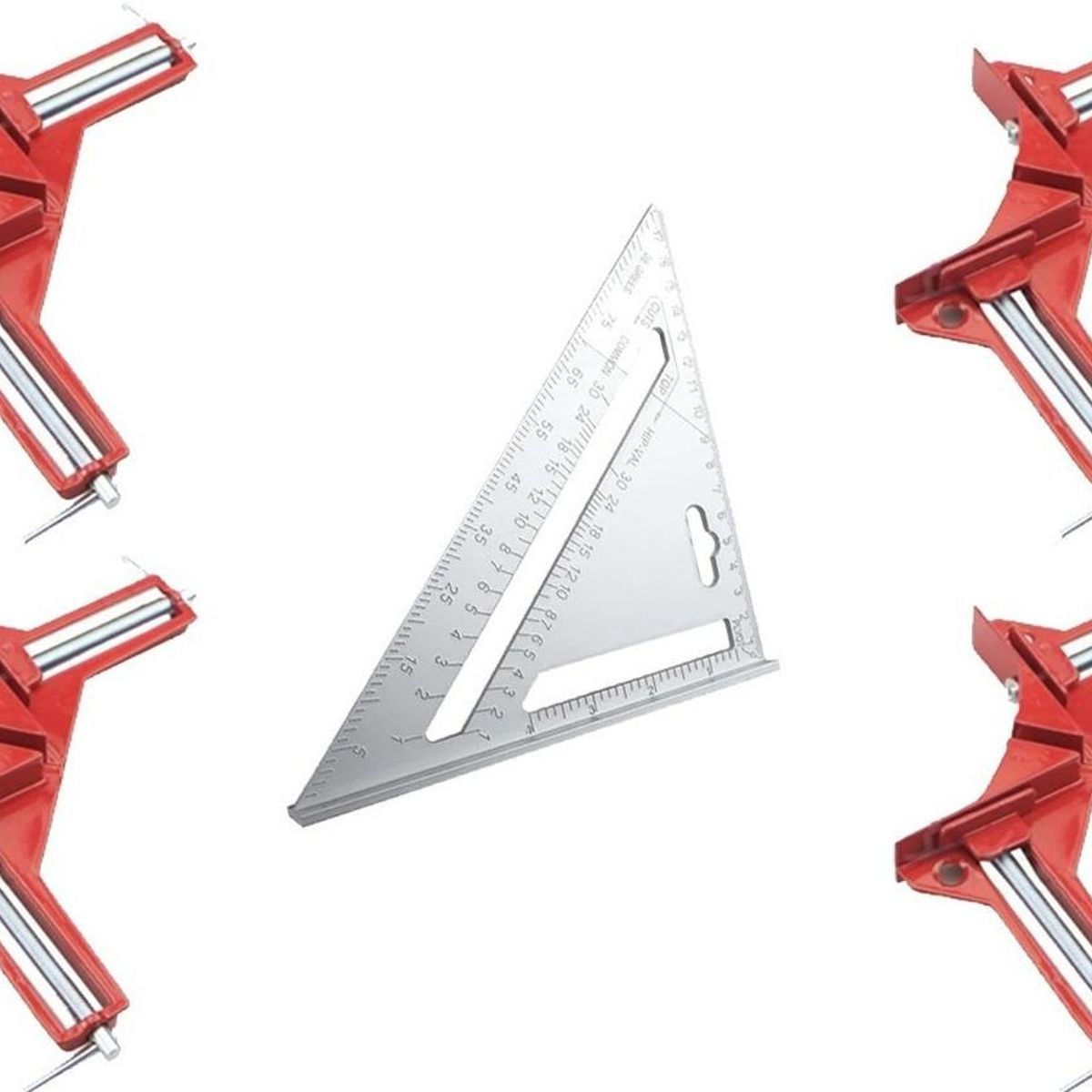 GENERICO - Escuadra Rápida de Aluminio con 4 Prensas para Muebles