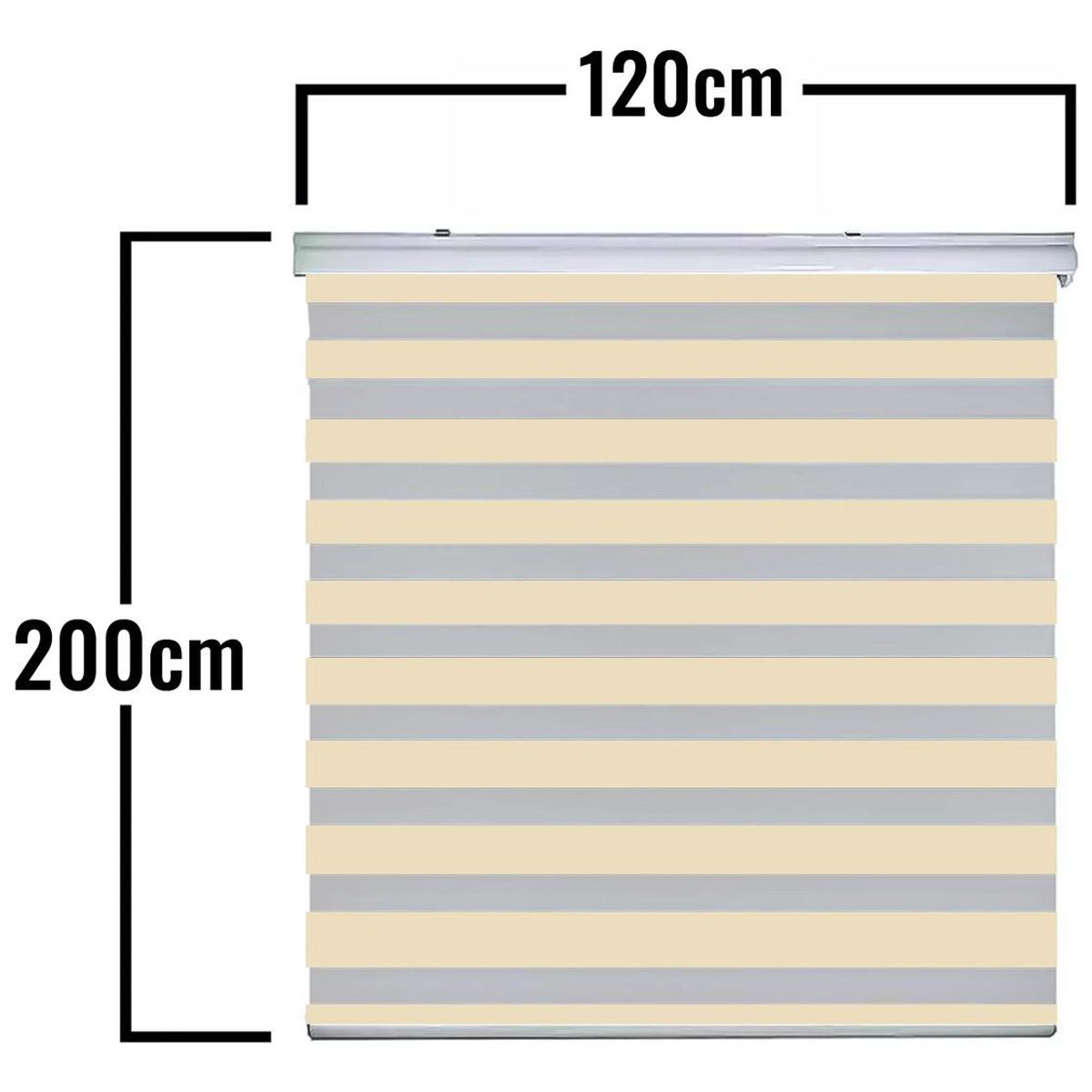 GENERICO - Cortina Roller Duo Zebra Día y Noche 120x240 cm