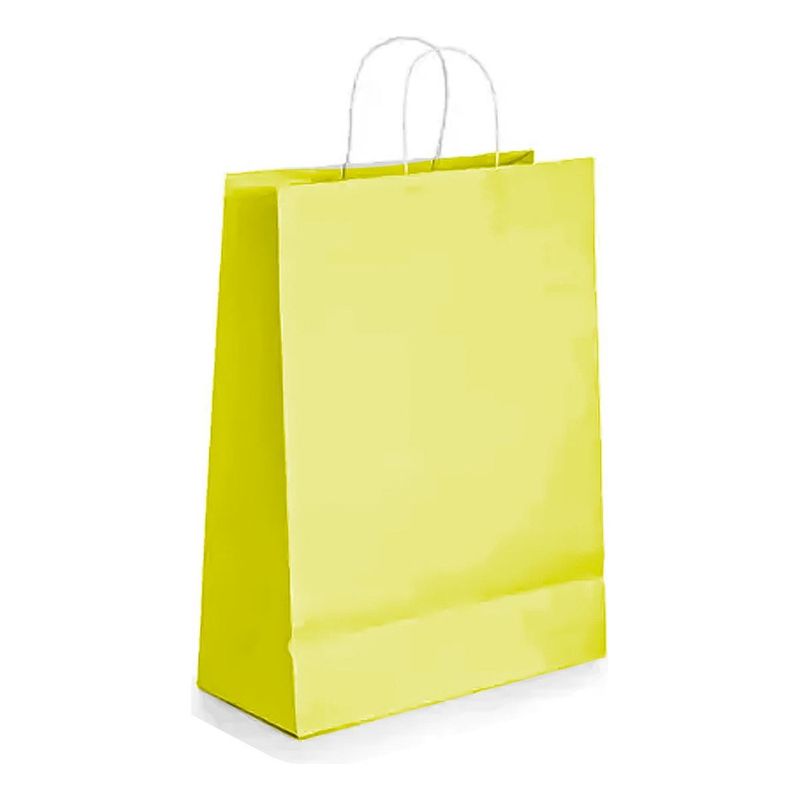 GENERICO - Pack de 12 Bolsas de Papel Kraft Colores con Asa 27x21x11 cm