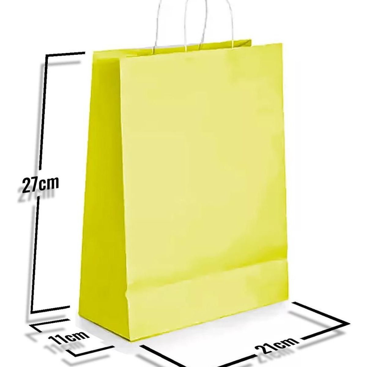GENERICO - Pack de 12 Bolsas de Papel Kraft Colores con Asa 27x21x11 cm
