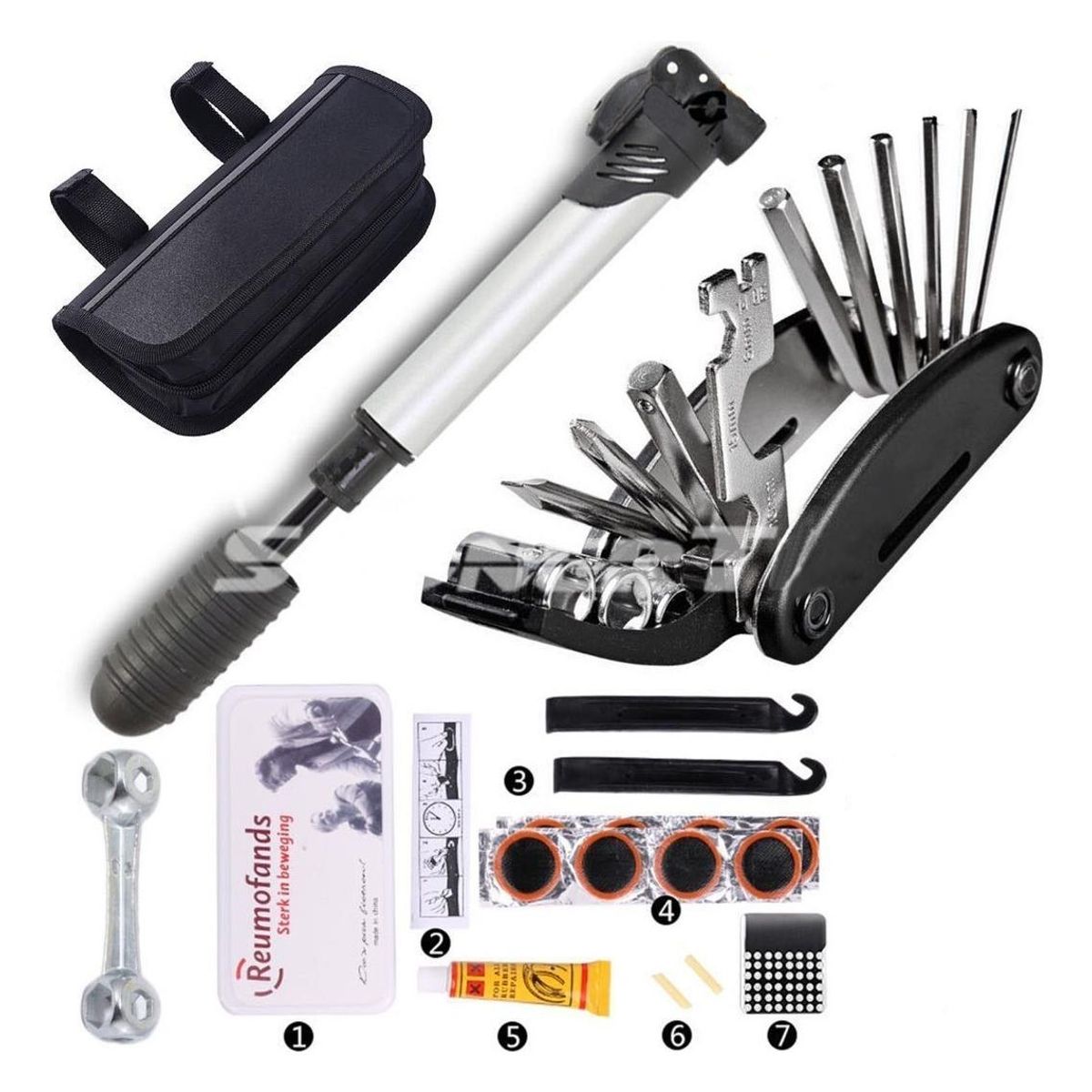 GENERICO - Kit de Herramientas para Bicicletas con Bomba y Accesorios