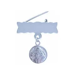 GENERICO - Prendedor Bebe Plata San Benito Protector Regalo