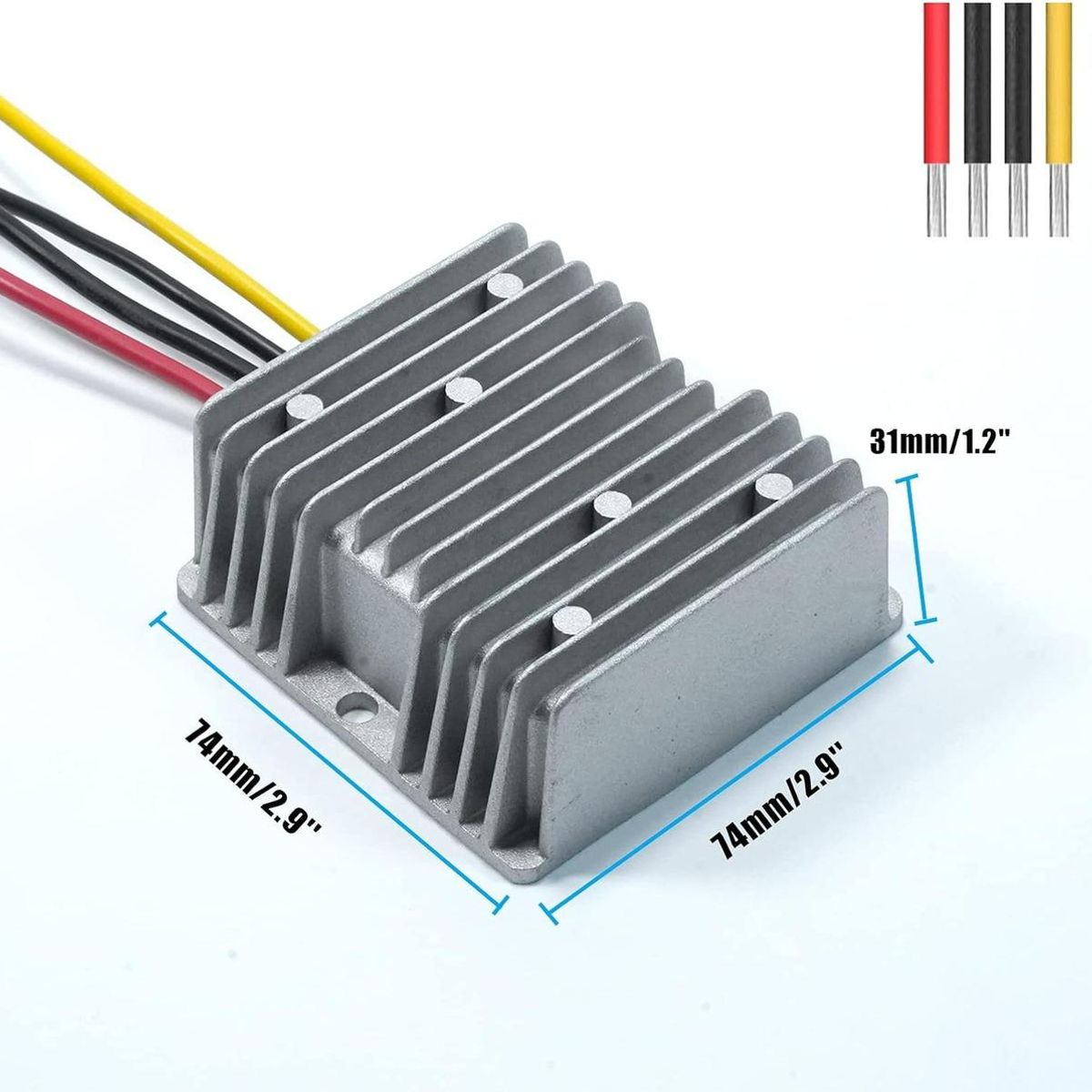 GENERICO - Convertidor DC-DC 24V a 12V 20A Resistente al Agua